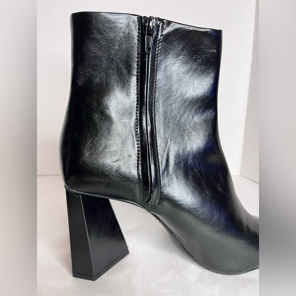 Women's Zara Black Faux Leather Pointed Toe Ankle Boots - Picture 5 of 15